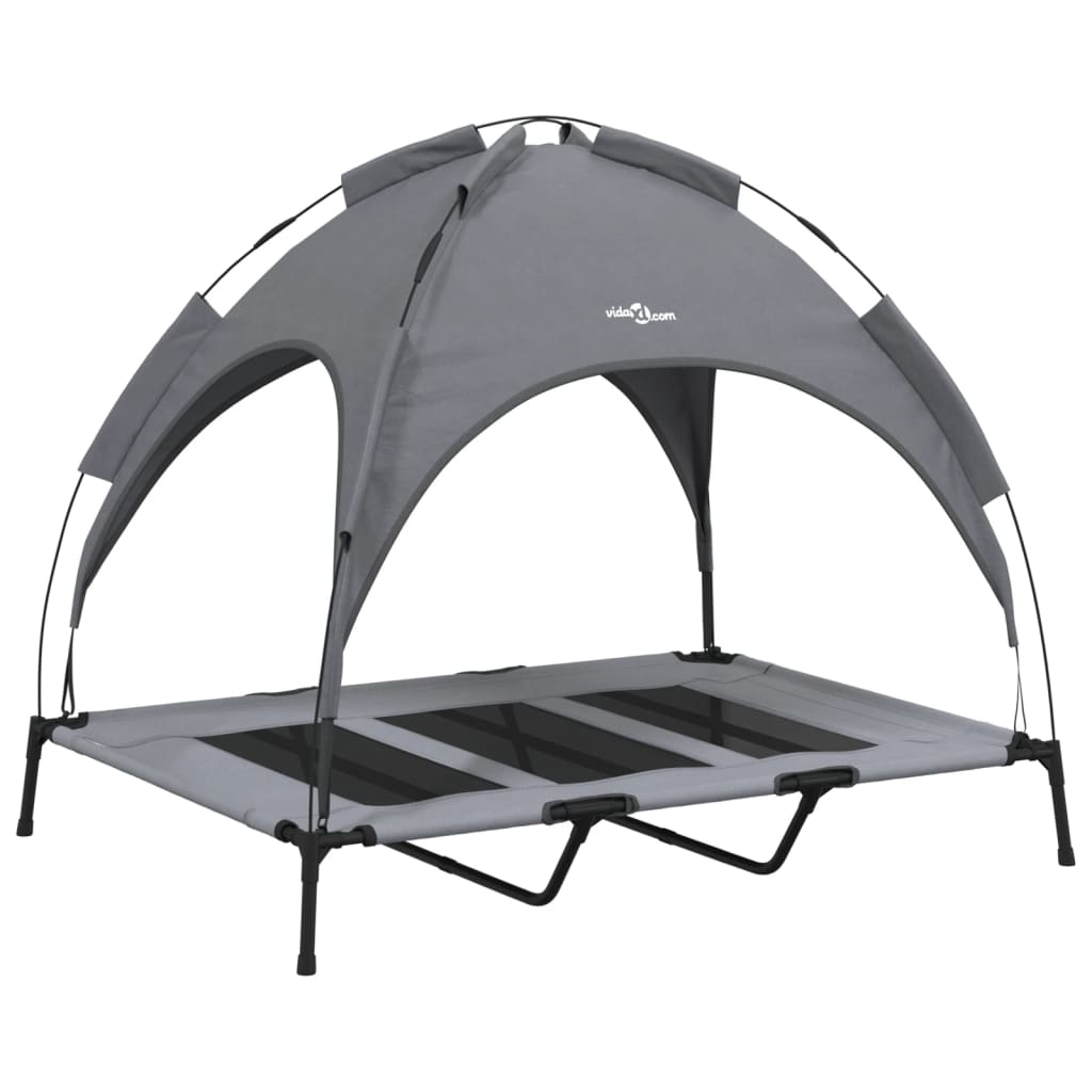 vidaXL Dog Bed with Canopy Anthracite Oxford Fabric and Steel 2