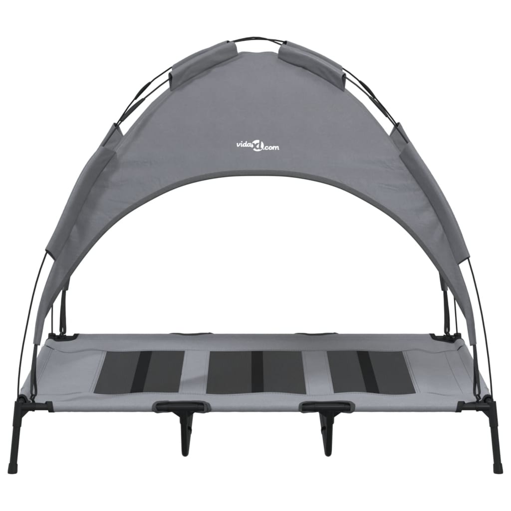 vidaXL Dog Bed with Canopy Anthracite Oxford Fabric and Steel 4