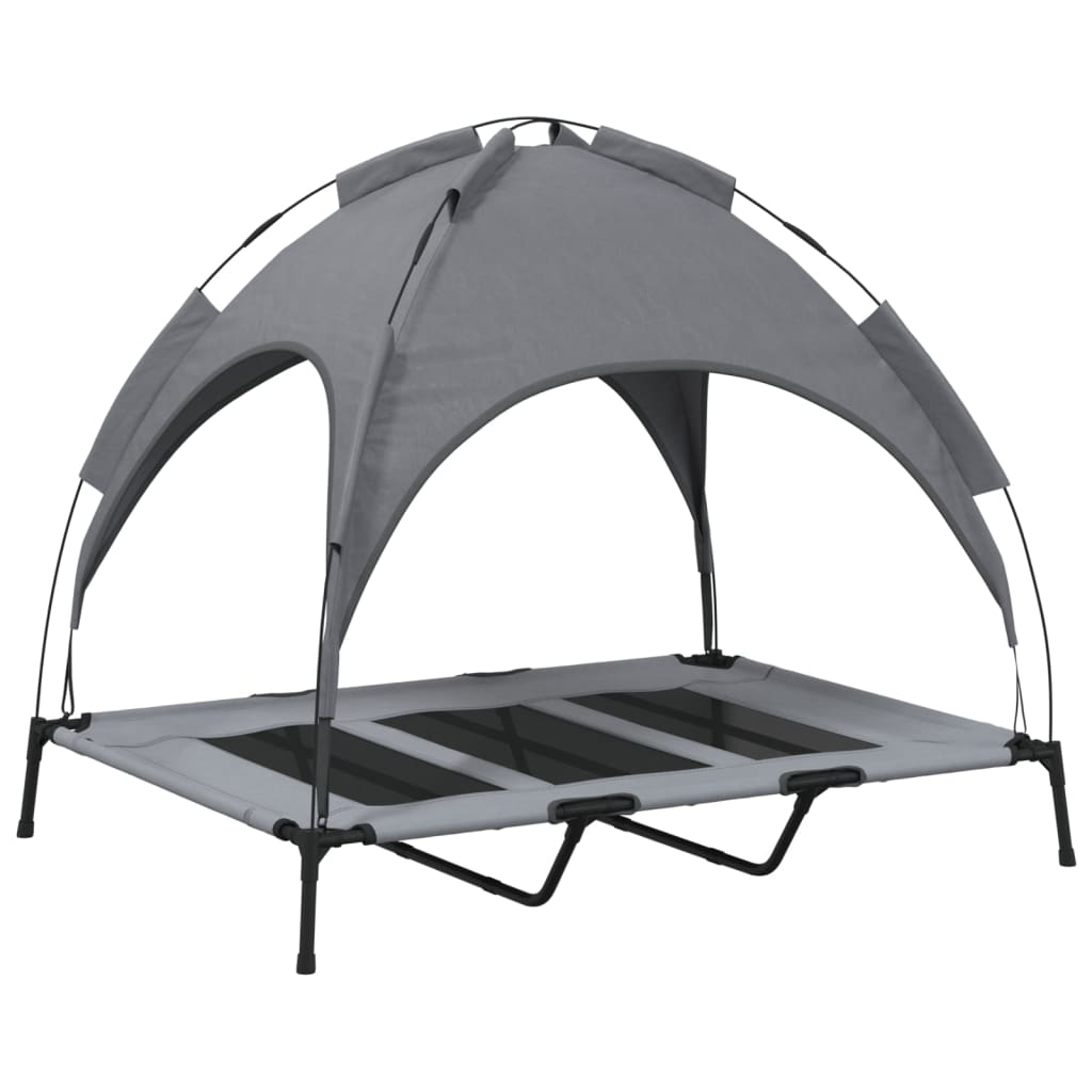 vidaXL Dog Bed with Canopy Anthracite Oxford Fabric and Steel 6