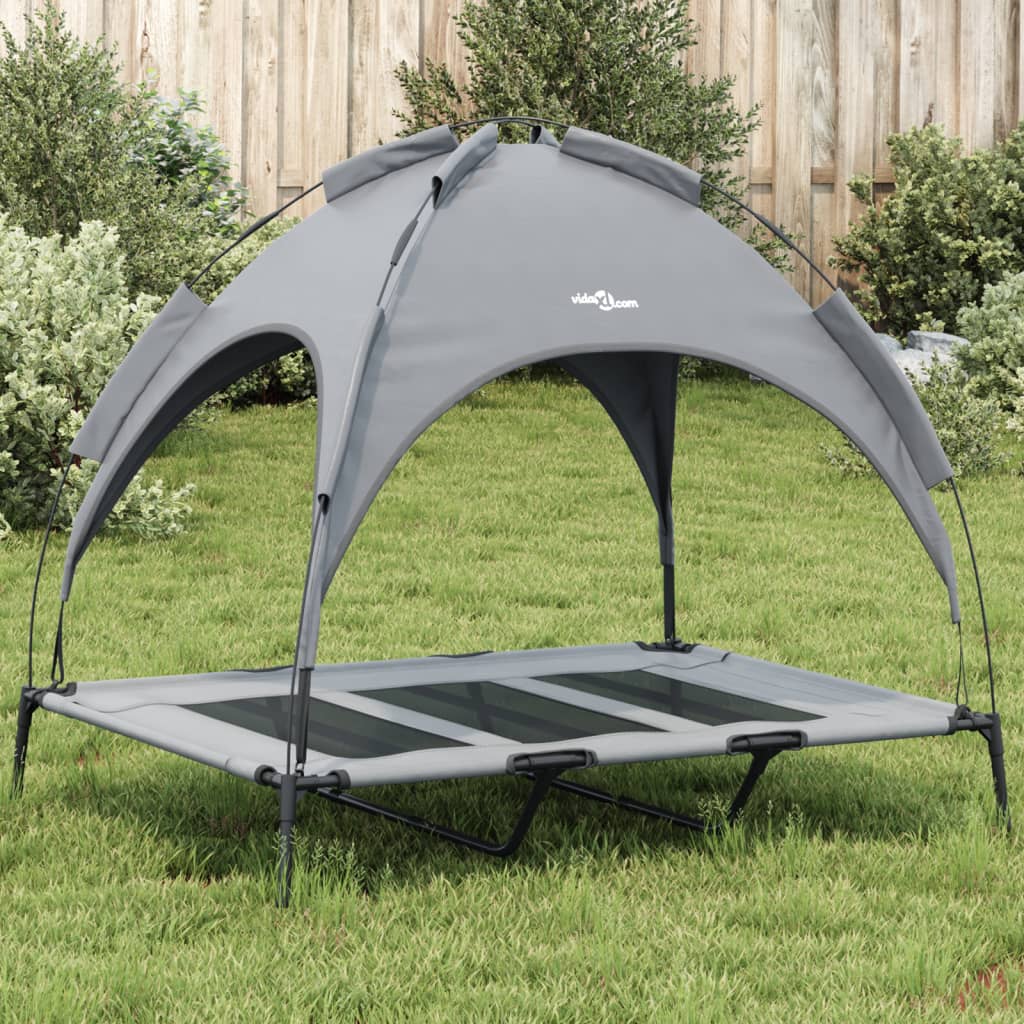 vidaXL Dog Bed with Canopy Anthracite Oxford Fabric and Steel 1
