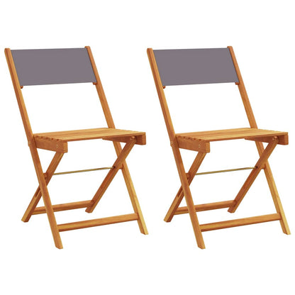 vidaXL Folding Chairs 2 pcs Anthracite Solid Wood Acacia and Fabric 2