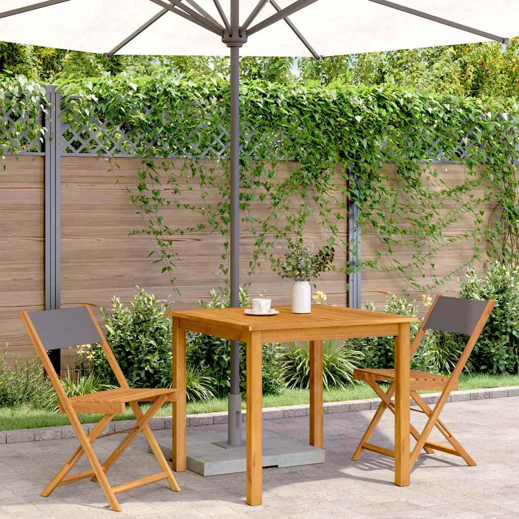 vidaXL Folding Chairs 2 pcs Anthracite Solid Wood Acacia and Fabric 3