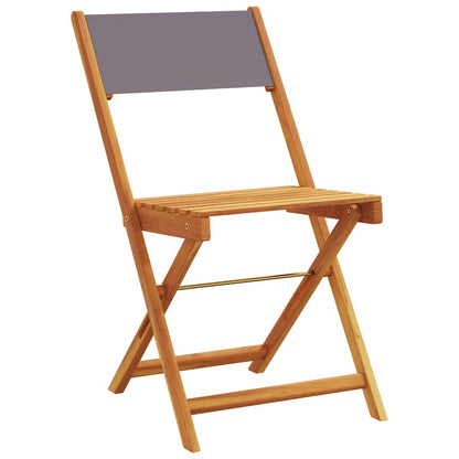 vidaXL Folding Chairs 2 pcs Anthracite Solid Wood Acacia and Fabric 4