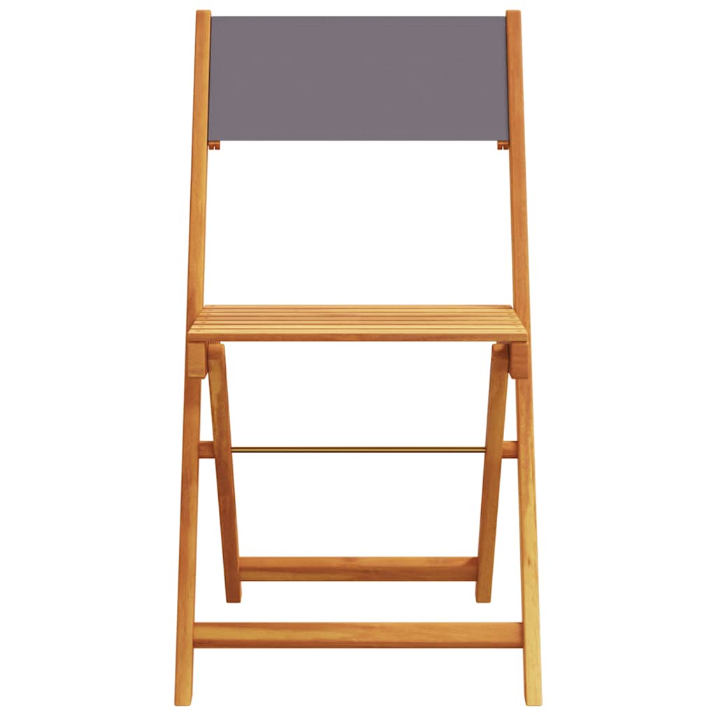 vidaXL Folding Chairs 2 pcs Anthracite Solid Wood Acacia and Fabric 5