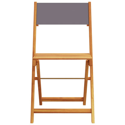 vidaXL Folding Chairs 2 pcs Anthracite Solid Wood Acacia and Fabric 5
