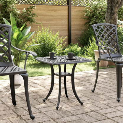 vidaXL Garden Table Black 53x53x53 cm Cast Aluminium 3