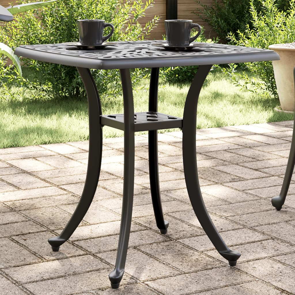 vidaXL Garden Table Black 53x53x53 cm Cast Aluminium 1