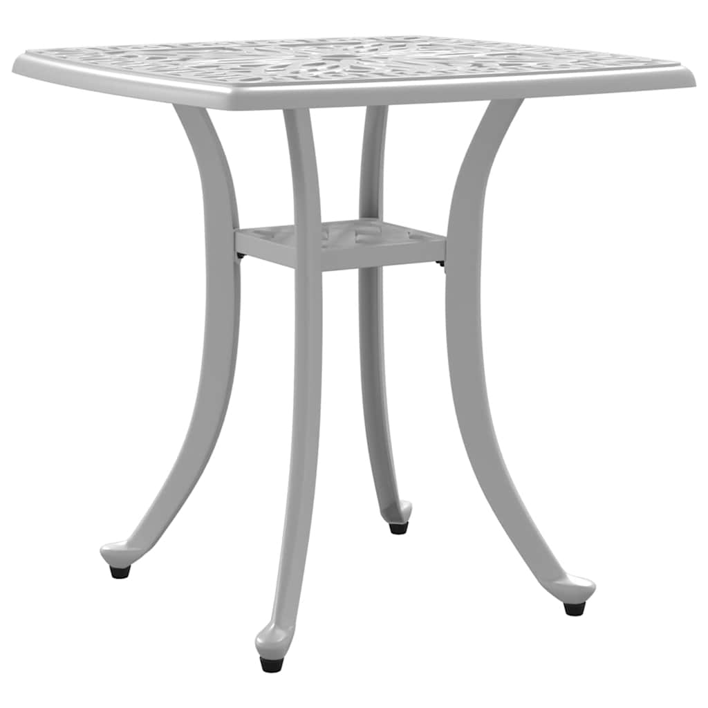 vidaXL Garden Table White 53x53x53 cm Cast Aluminium 2