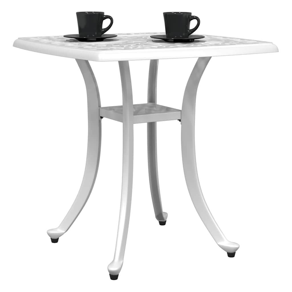vidaXL Garden Table White 53x53x53 cm Cast Aluminium 4