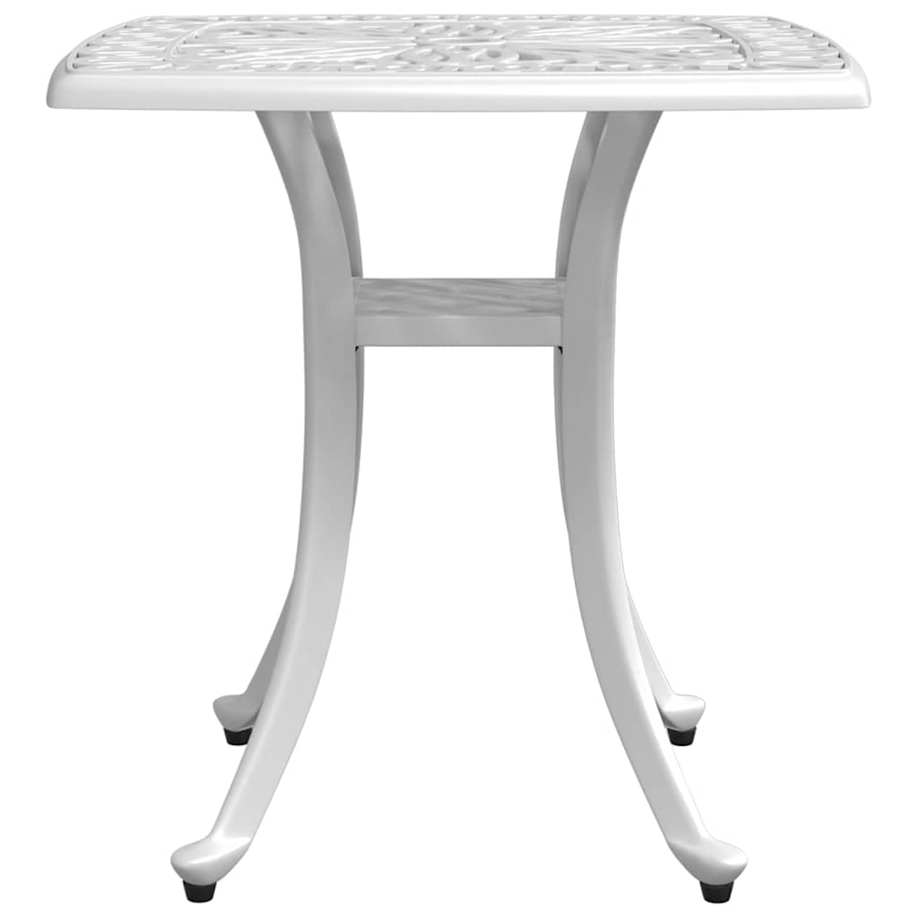 vidaXL Garden Table White 53x53x53 cm Cast Aluminium 6