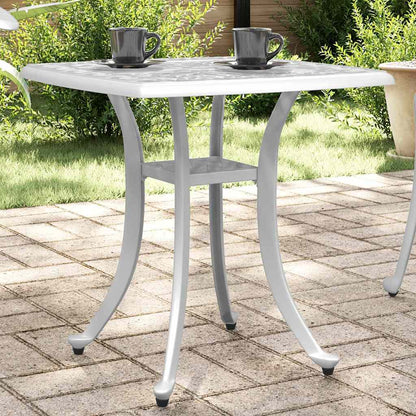 vidaXL Garden Table White 53x53x53 cm Cast Aluminium 1