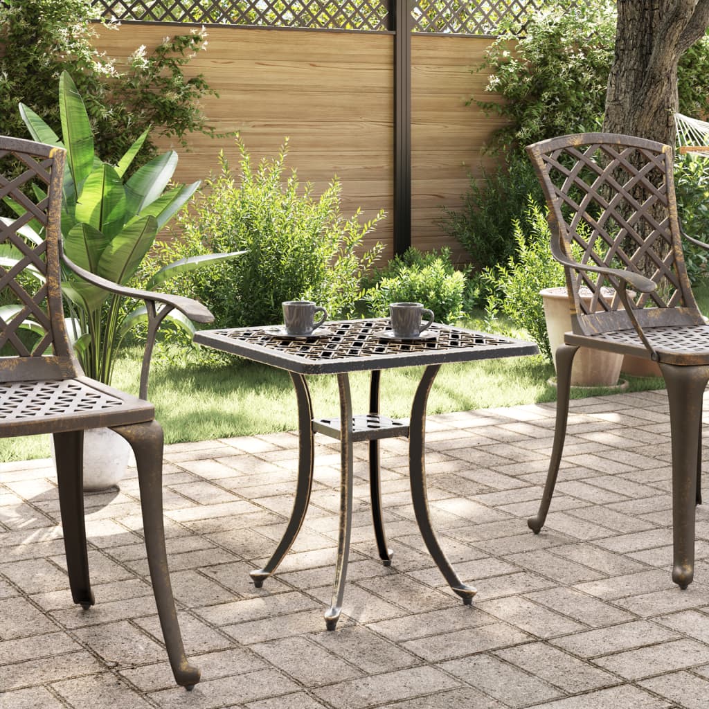 vidaXL Garden Table Bronze 53x53x53 cm Cast Aluminium 3