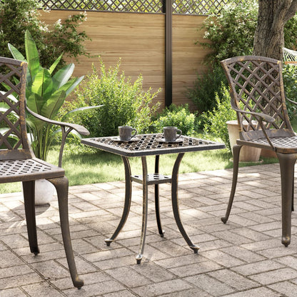 vidaXL Garden Table Bronze 53x53x53 cm Cast Aluminium 3