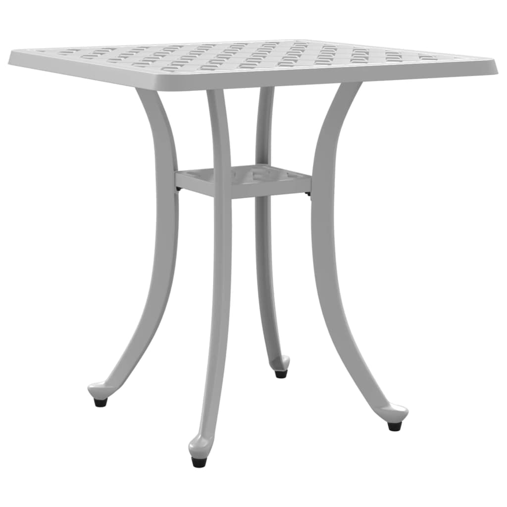 vidaXL Garden Table White 53x53x53 cm Cast Aluminium 2