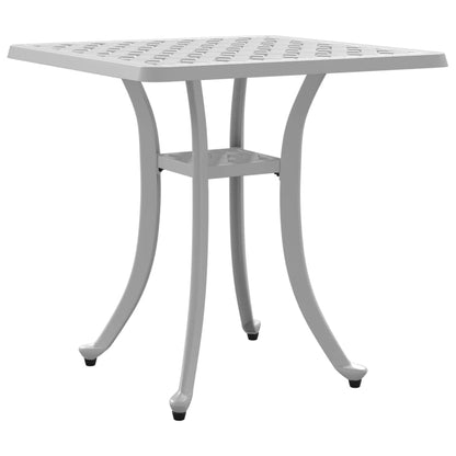 vidaXL Garden Table White 53x53x53 cm Cast Aluminium 2
