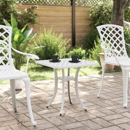 vidaXL Garden Table White 53x53x53 cm Cast Aluminium 3