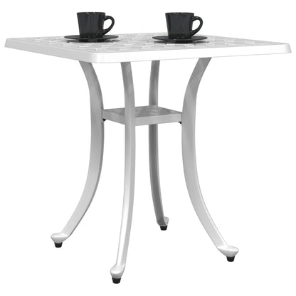 vidaXL Garden Table White 53x53x53 cm Cast Aluminium 4