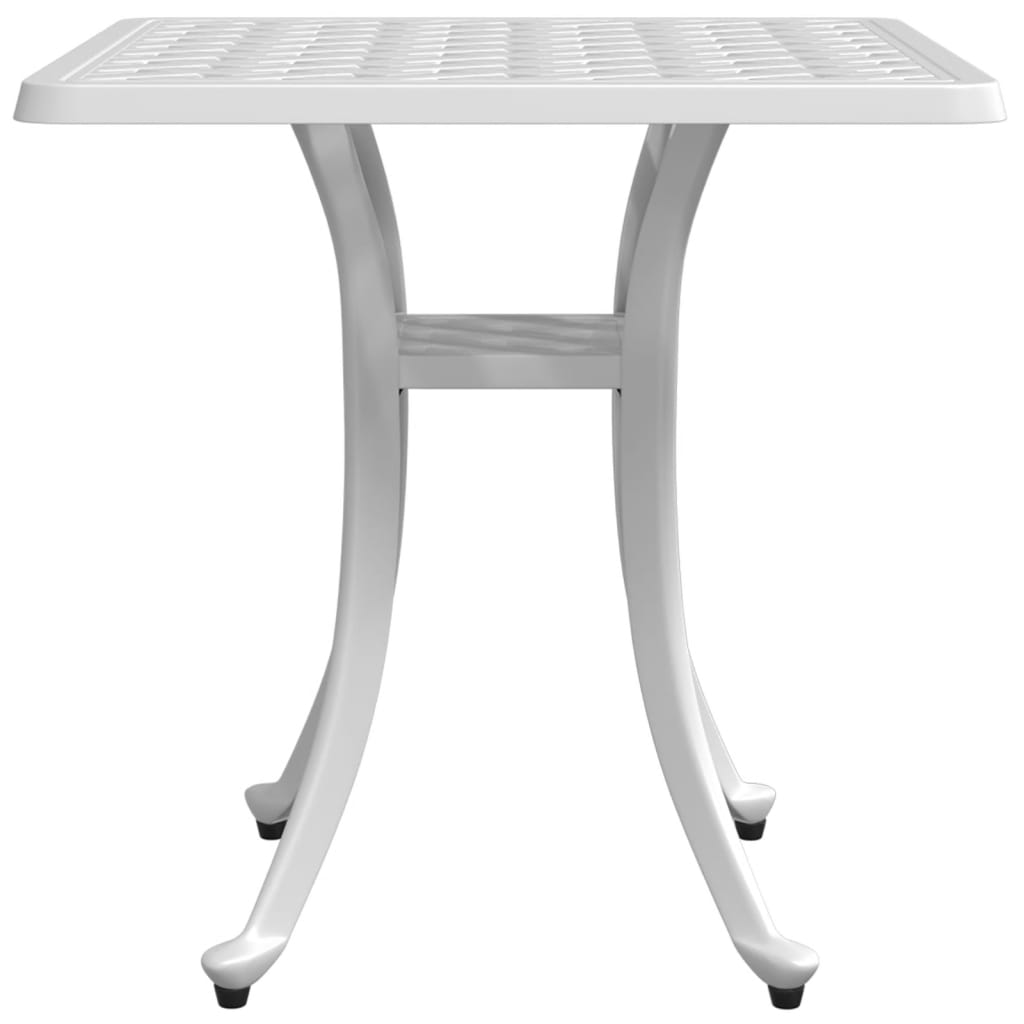 vidaXL Garden Table White 53x53x53 cm Cast Aluminium 6
