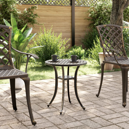 vidaXL Garden Table Bronze Ø48x53 cm Cast Aluminium 3