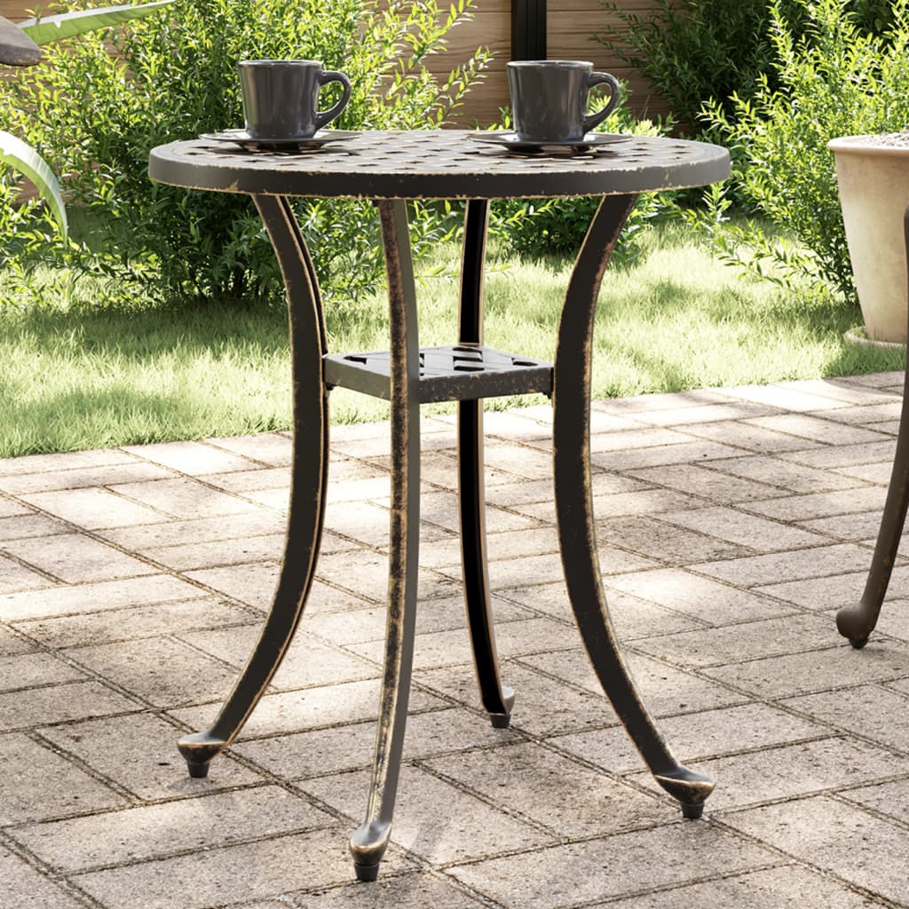 vidaXL Garden Table Bronze Ø48x53 cm Cast Aluminium 1