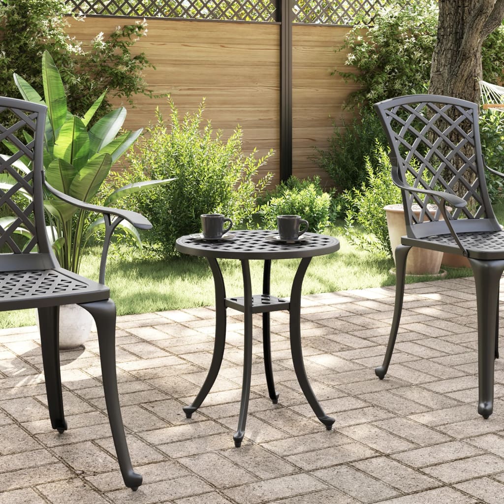 vidaXL Garden Table Black Ø48x53 cm Cast Aluminium 3