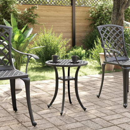 vidaXL Garden Table Black Ø48x53 cm Cast Aluminium 3
