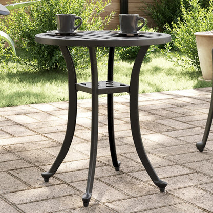 vidaXL Garden Table Black Ø48x53 cm Cast Aluminium 1
