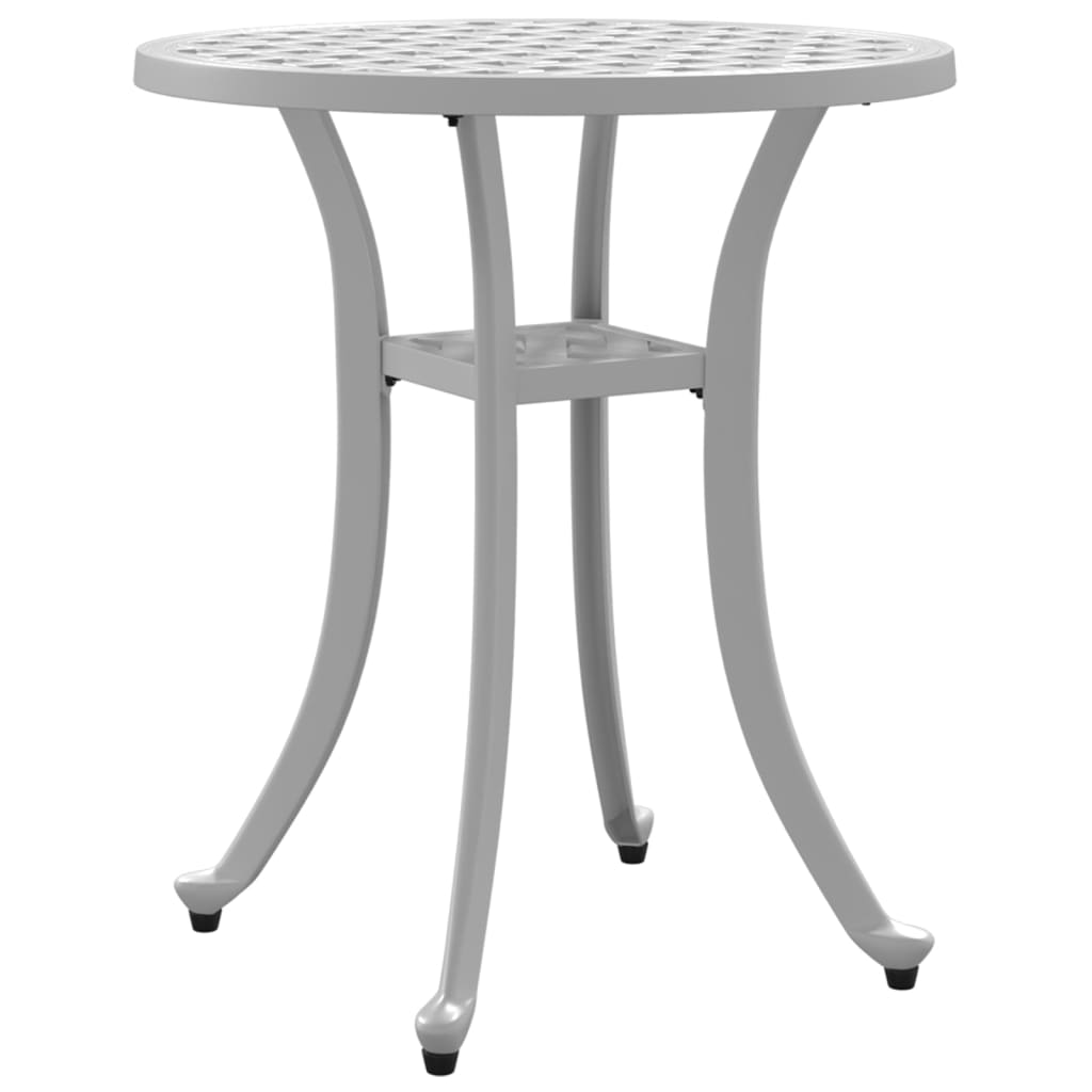 vidaXL Garden Table White Ø48x53 cm Cast Aluminium 2