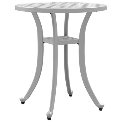 vidaXL Garden Table White Ø48x53 cm Cast Aluminium 2