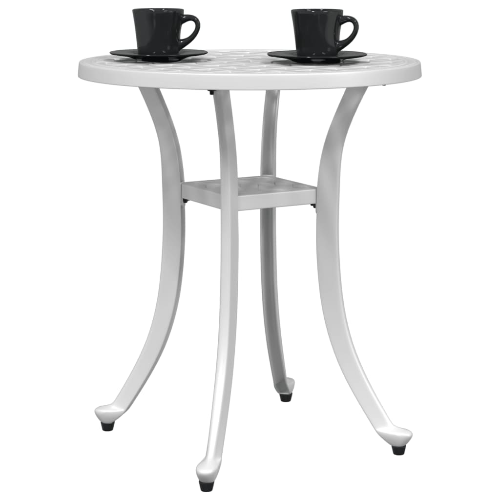 vidaXL Garden Table White Ø48x53 cm Cast Aluminium 4