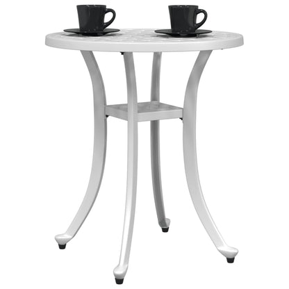 vidaXL Garden Table White Ø48x53 cm Cast Aluminium 4