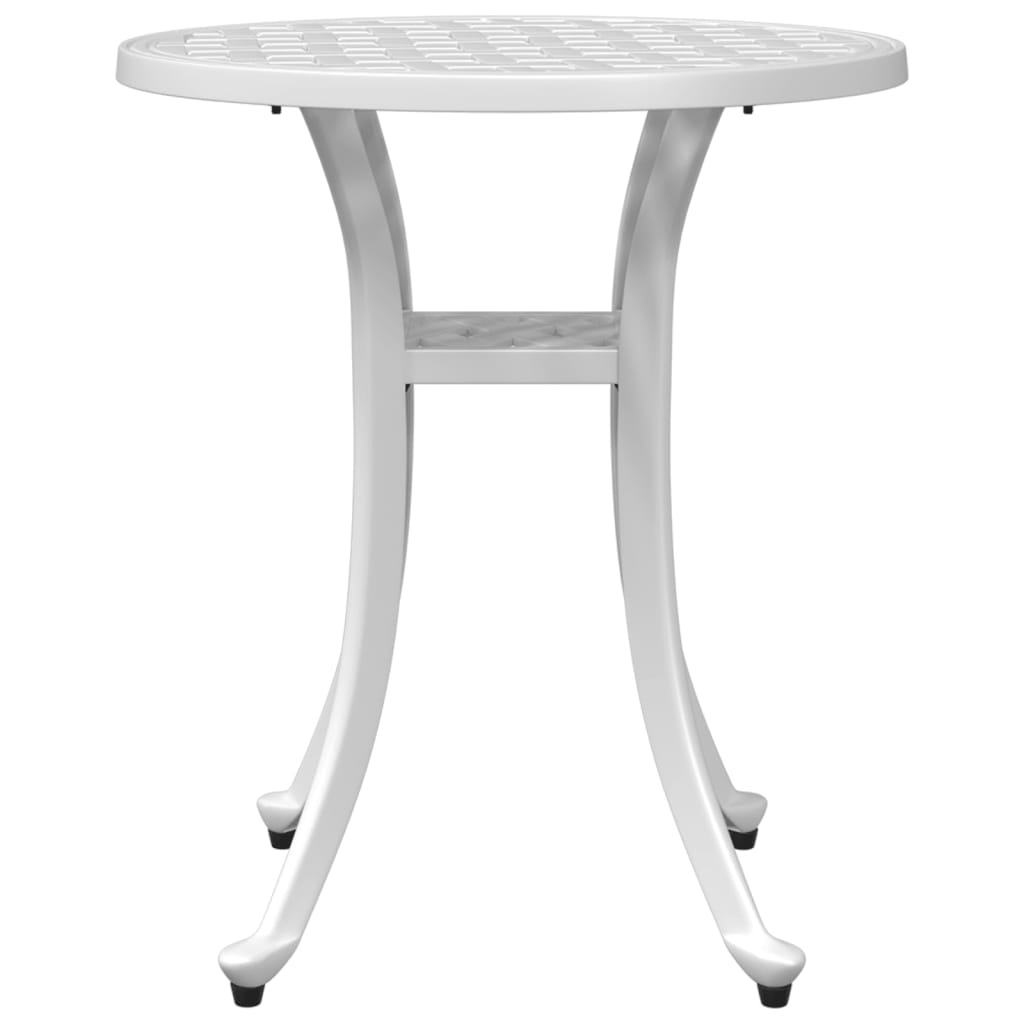 vidaXL Garden Table White Ø48x53 cm Cast Aluminium 5