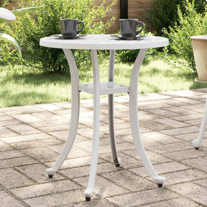 vidaXL Garden Table White Ø48x53 cm Cast Aluminium 1