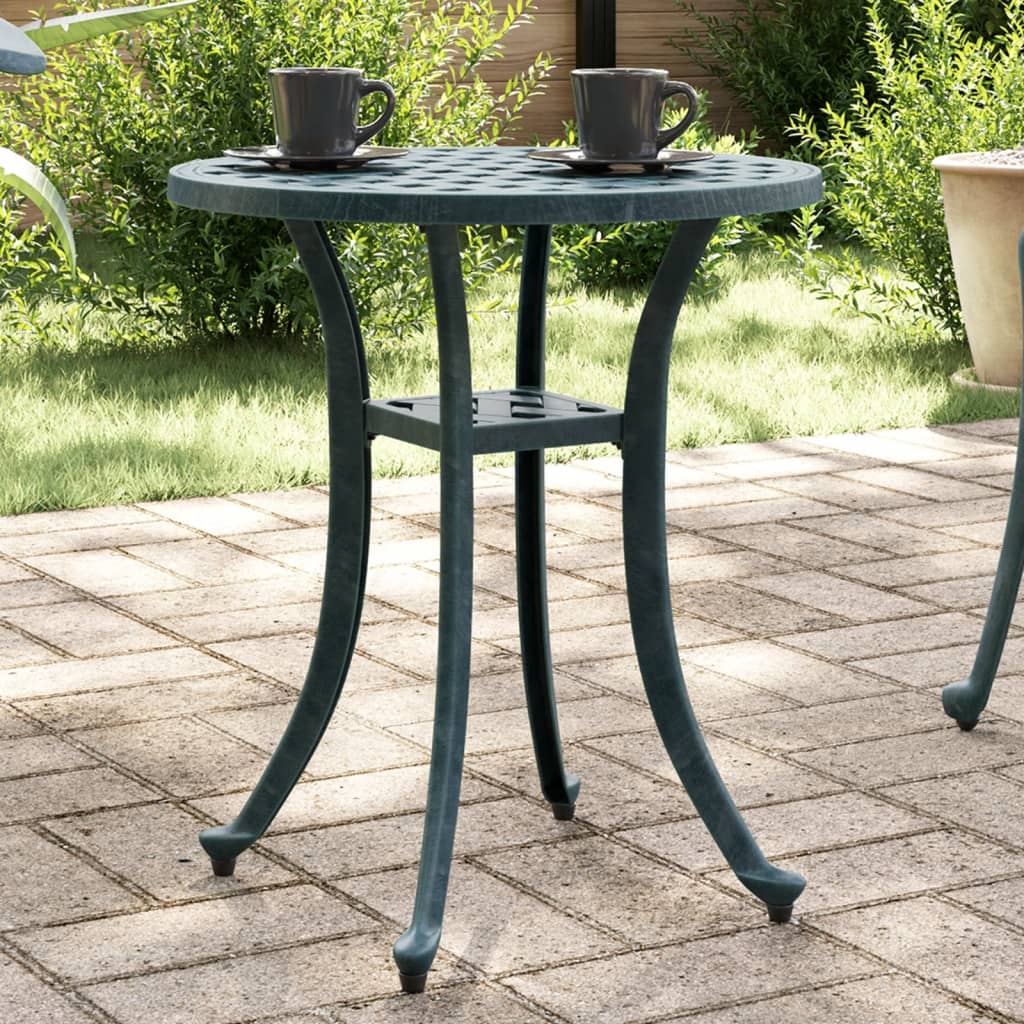 vidaXL Garden Table Green Ø48x53 cm Cast Aluminium 1