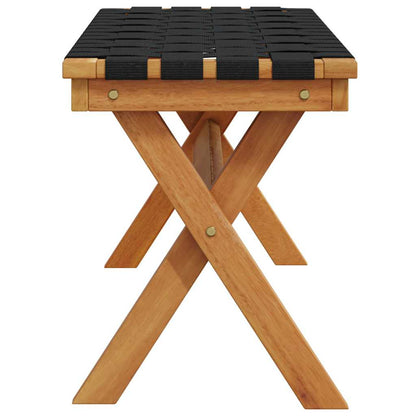 vidaXL Garden Bench Black Solid Wood Acacia and Fabric 5