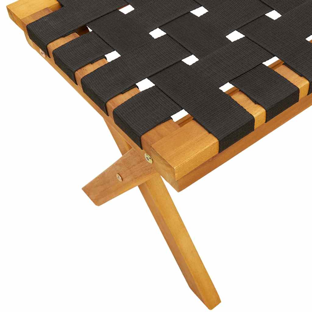 vidaXL Garden Bench Black Solid Wood Acacia and Fabric 6