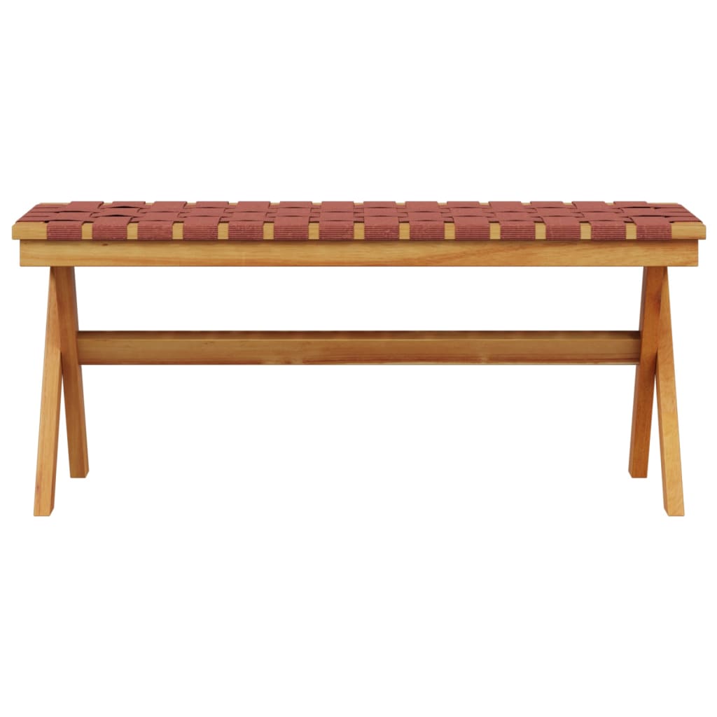 vidaXL Garden Bench Red Solid Wood Acacia and Fabric 3