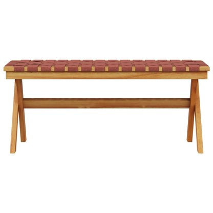 vidaXL Garden Bench Red Solid Wood Acacia and Fabric 3