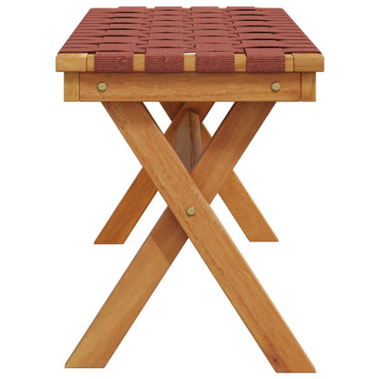 vidaXL Garden Bench Red Solid Wood Acacia and Fabric 4
