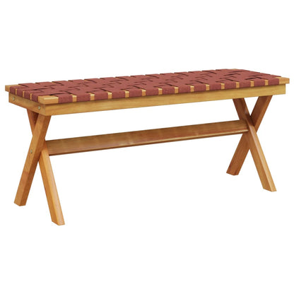 vidaXL Garden Bench Red Solid Wood Acacia and Fabric 5