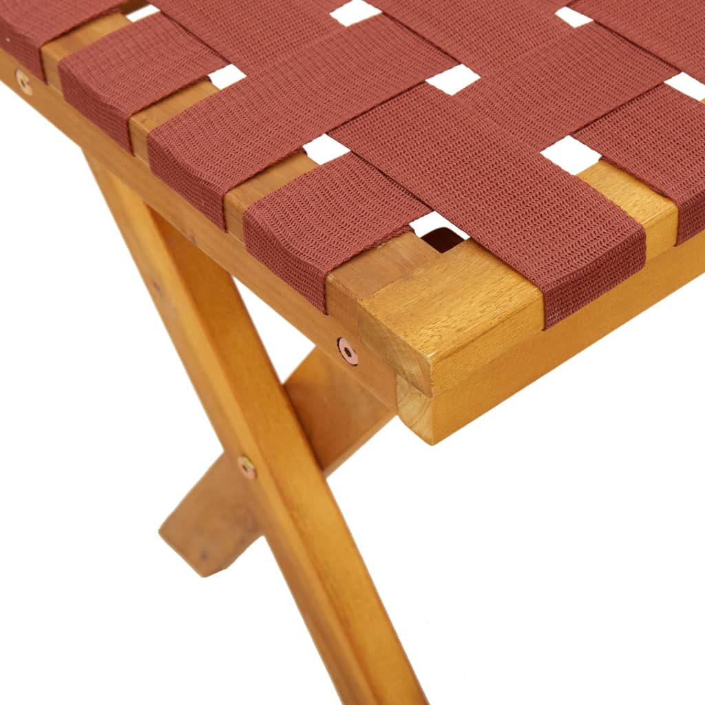 vidaXL Garden Bench Red Solid Wood Acacia and Fabric 6