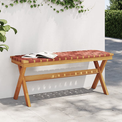 vidaXL Garden Bench Red Solid Wood Acacia and Fabric 1