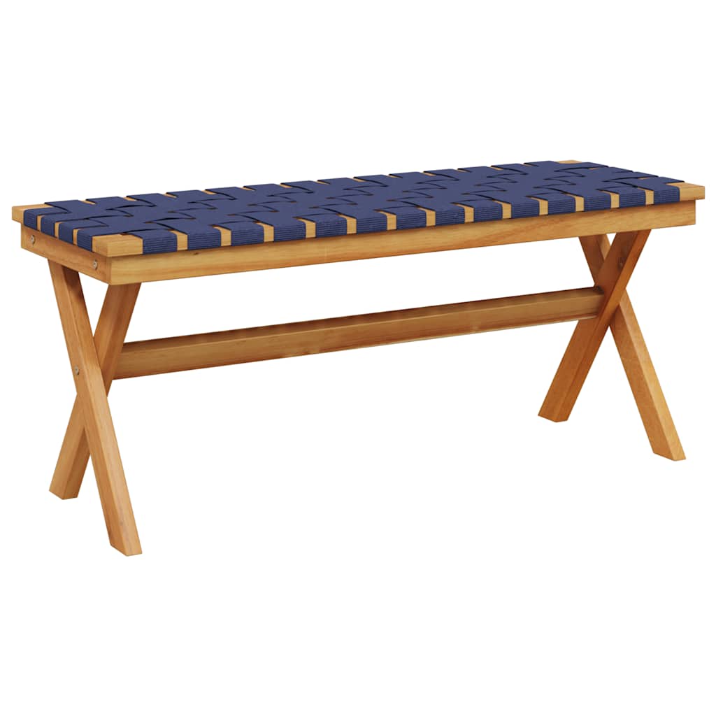 vidaXL Garden Bench Dark Blue Solid Wood Acacia and Fabric 2
