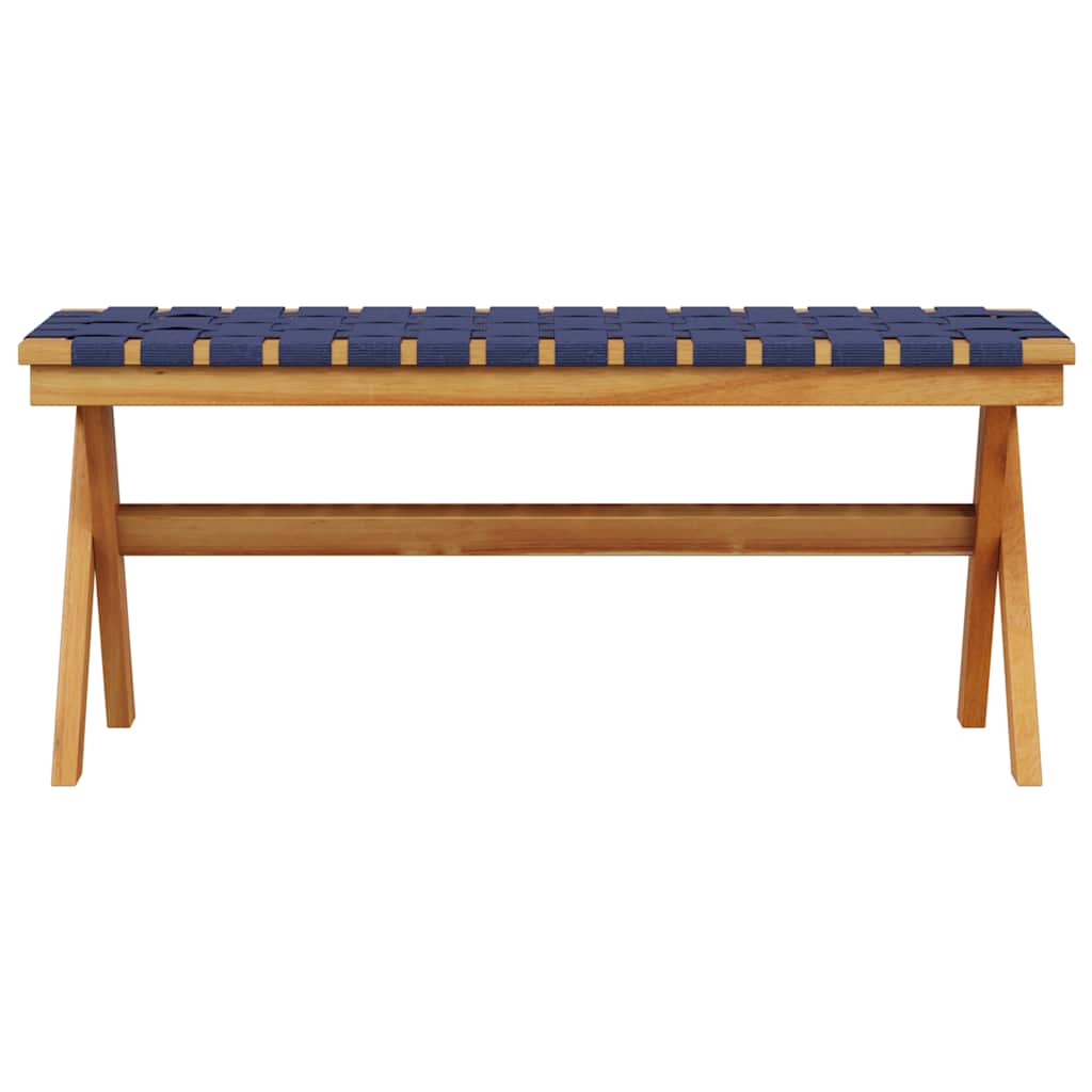 vidaXL Garden Bench Dark Blue Solid Wood Acacia and Fabric 3