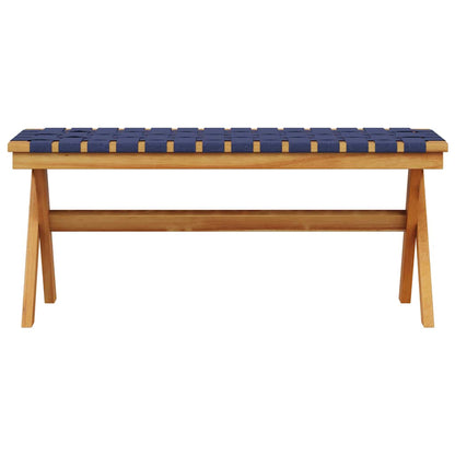 vidaXL Garden Bench Dark Blue Solid Wood Acacia and Fabric 3