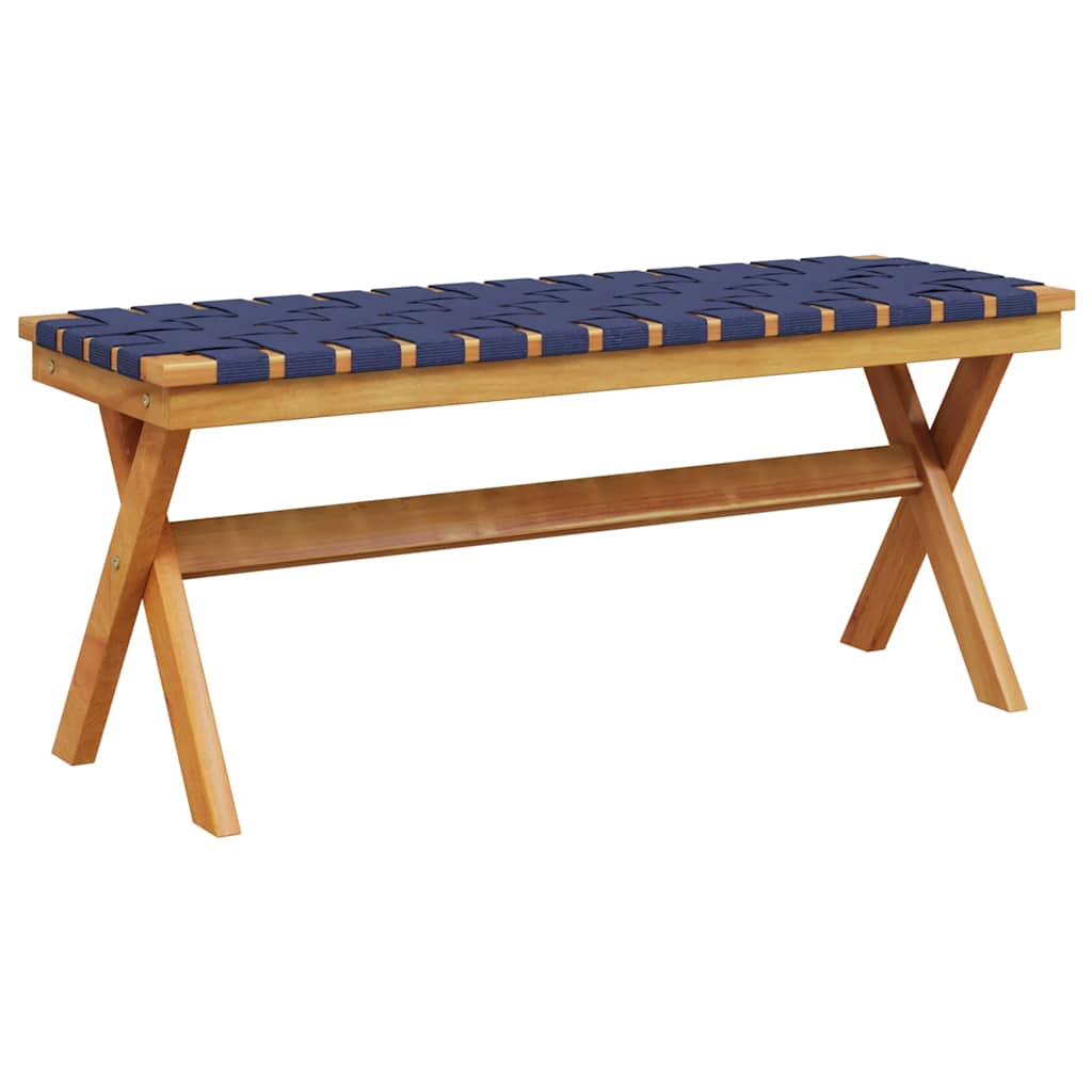 vidaXL Garden Bench Dark Blue Solid Wood Acacia and Fabric 5