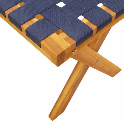 vidaXL Garden Bench Dark Blue Solid Wood Acacia and Fabric 6