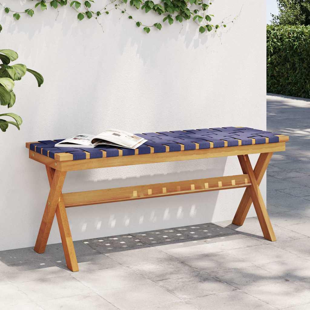vidaXL Garden Bench Dark Blue Solid Wood Acacia and Fabric 1