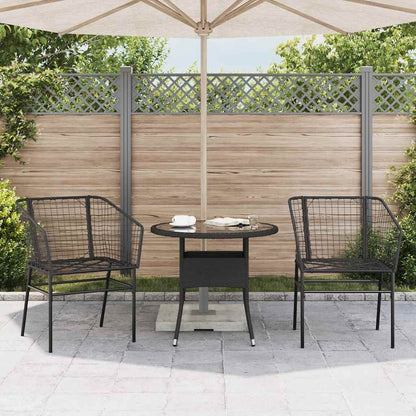 vidaXL Garden Chairs 2 pcs Black Poly Rattan 3