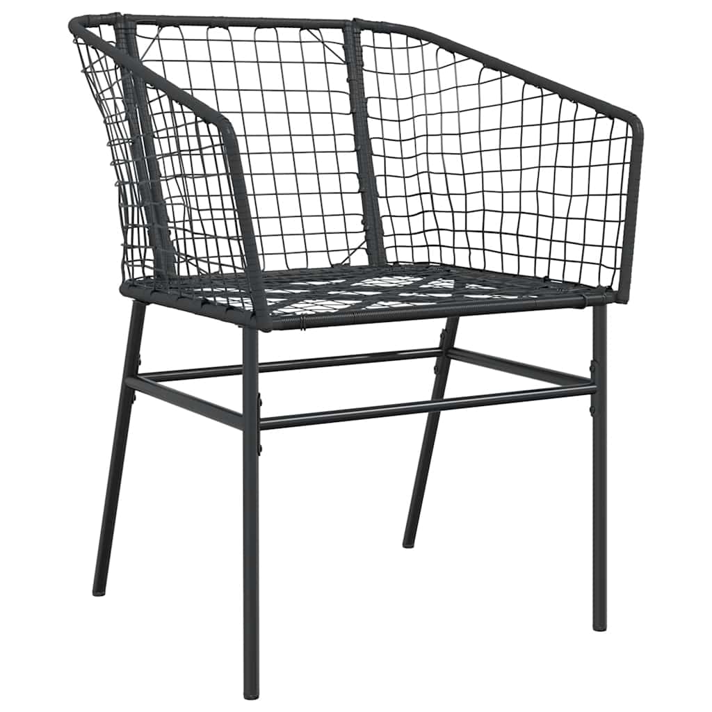 vidaXL Garden Chairs 2 pcs Black Poly Rattan 4